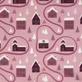 Reststück:1,80 m - Canvas Wiebke Winterlandschaft rosa